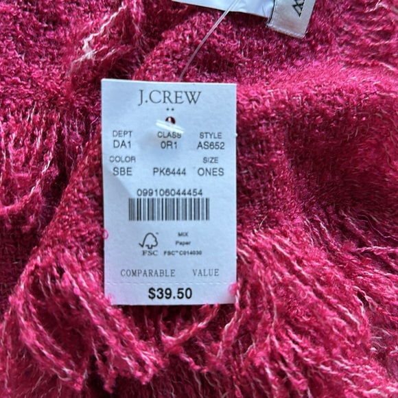NWT JCrew Scarf with fringe - Picture 2 of 3